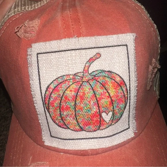 Orange Pumpkin Patch Cap made by me - Picture 5 of 5